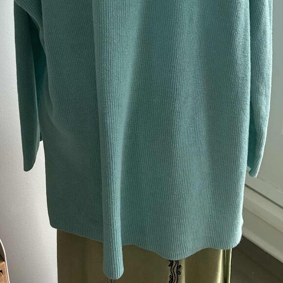 Eileen Fisher Seafoam Italian Organic Linen-Cotton Knit Boatneck Sweater – US XL - Picture 4 of 11